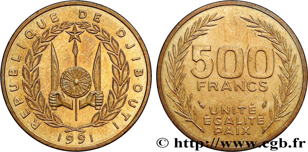 DJIBOUTI 500 Francs 1991 Paris SUP 