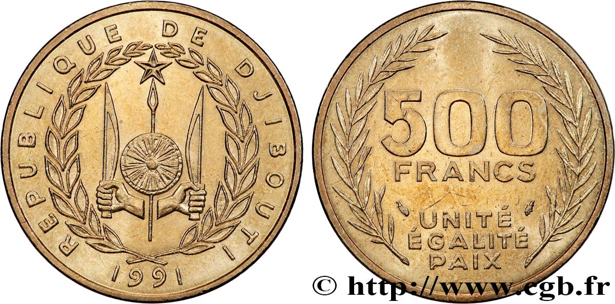 DJIBOUTI 500 Francs 1991 Paris SUP 