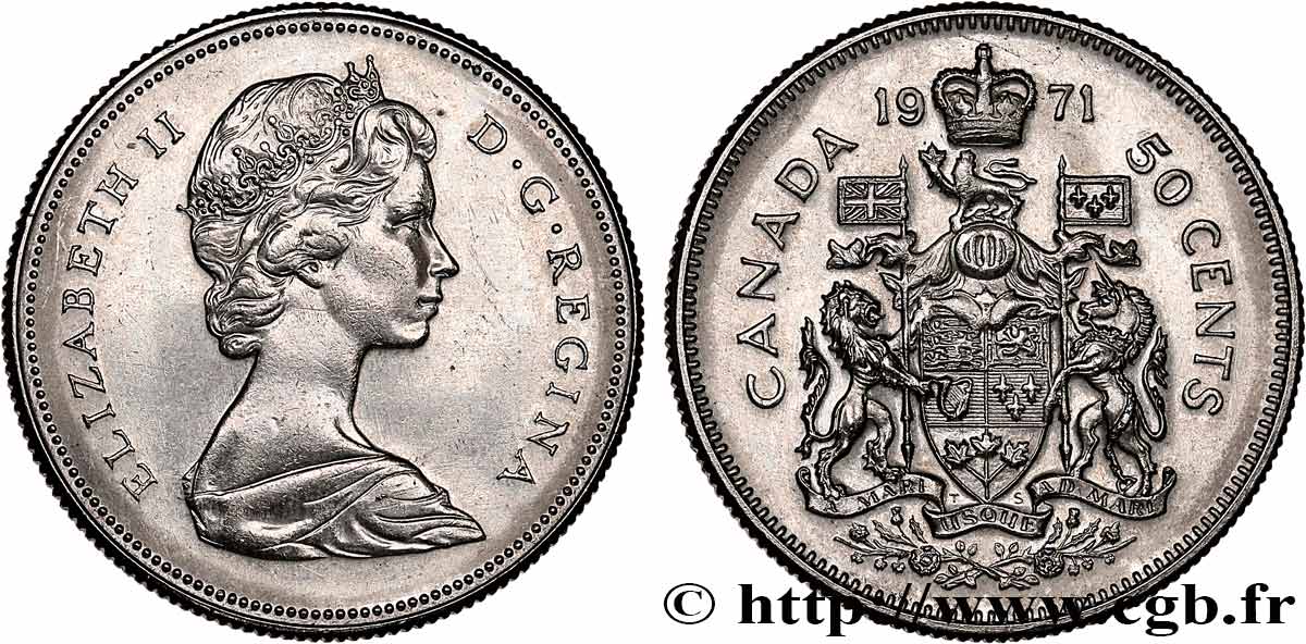 CANADA 50 Cents Elisabeth II 1971  SUP 