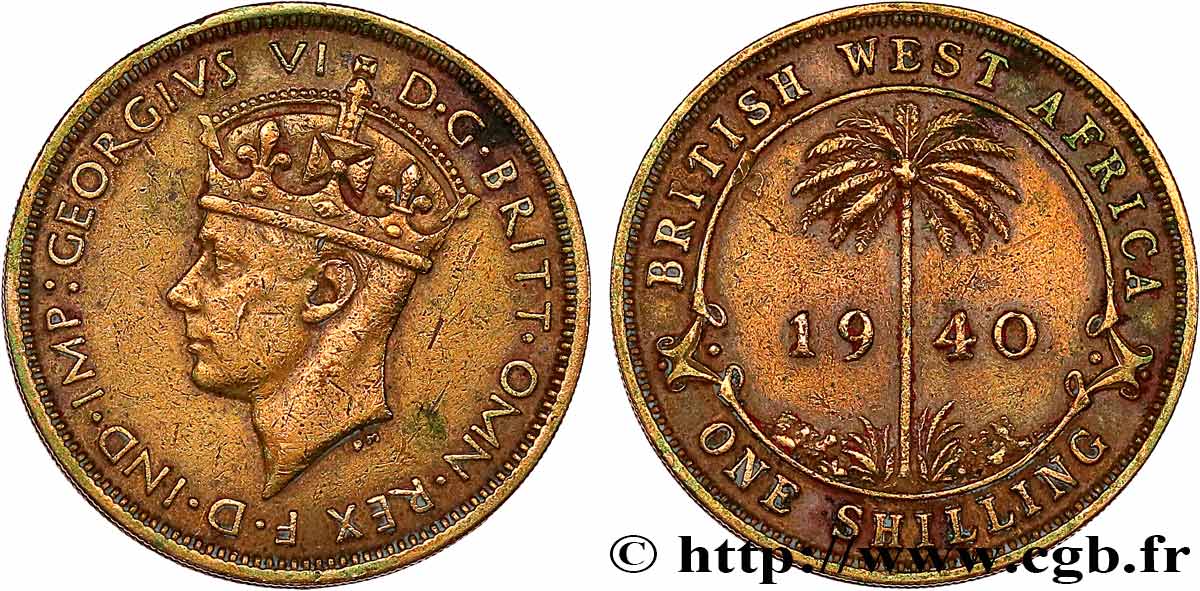 BRITISCH-WESTAFRIKA 1 Shilling Georges VI 1940 Londres fSS 