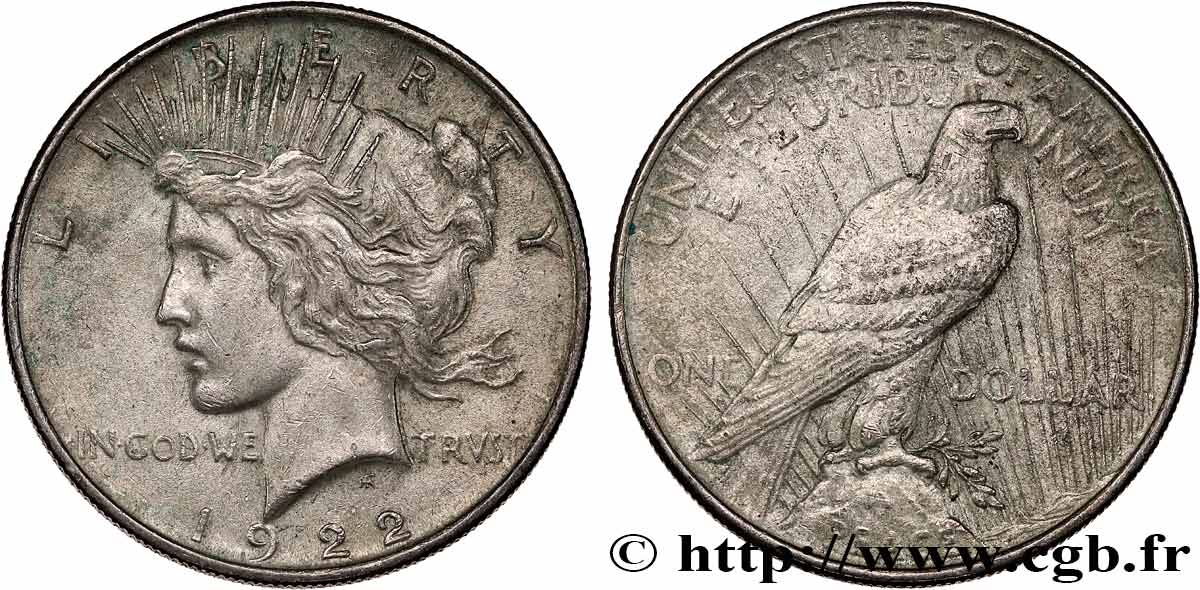 VEREINIGTE STAATEN VON AMERIKA 1 Dollar Peace 1922 Philadelphie SS 