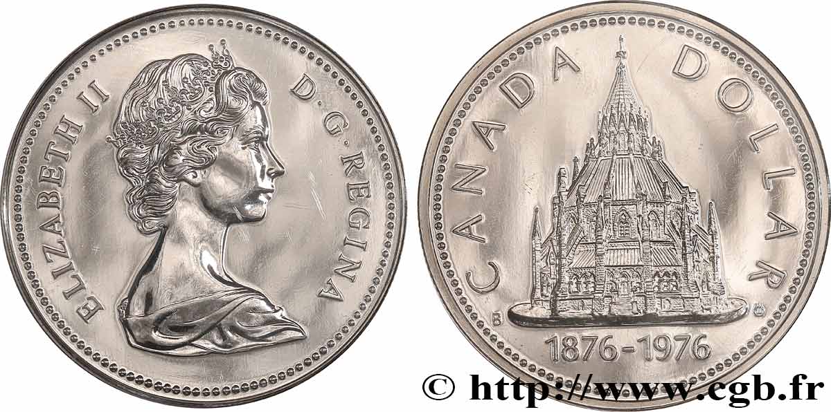 CANADá
 1 Dollar proof bibliothèque du Parlement 1976  FDC 