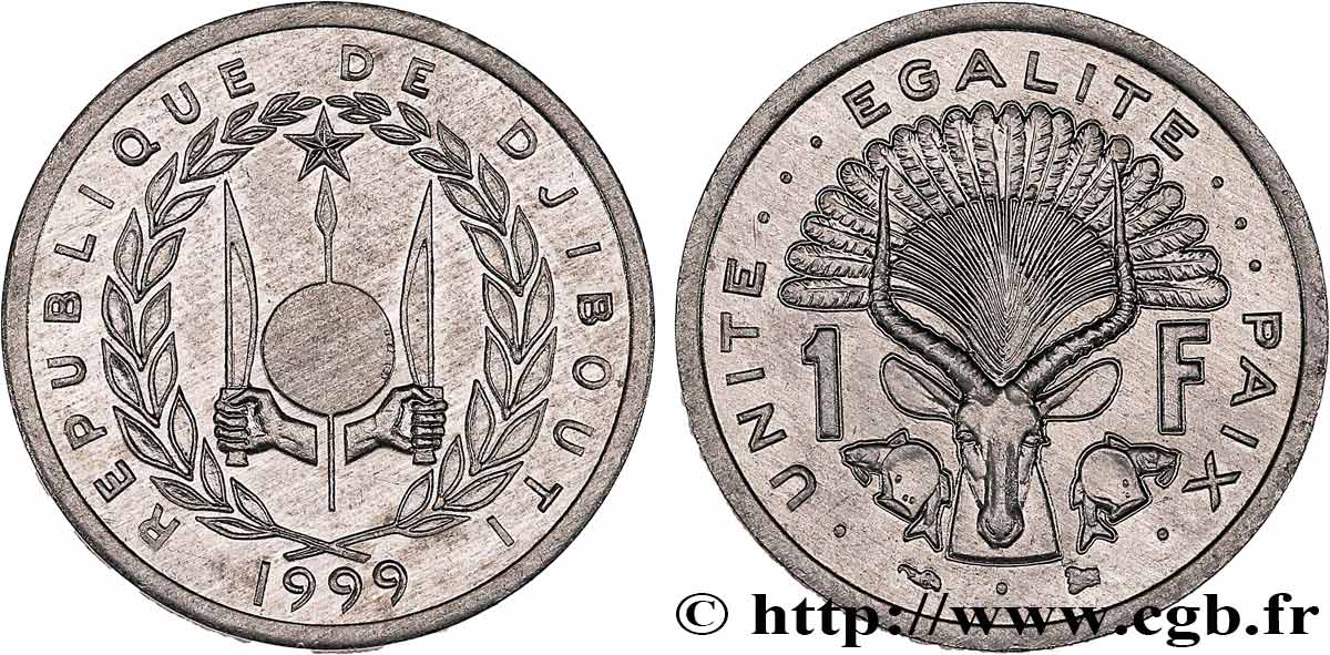 DJIBOUTI 1 Franc 1999 Paris MS 