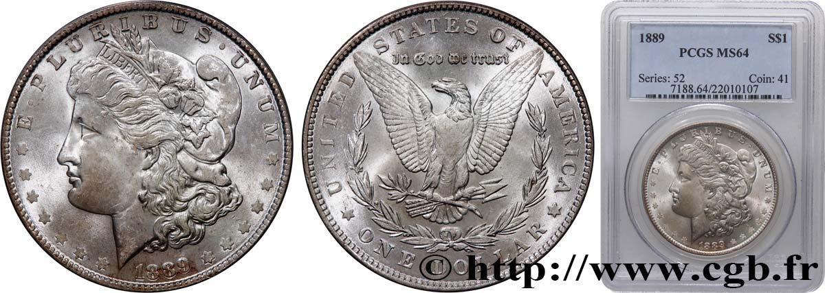 ÉTATS-UNIS D AMÉRIQUE 1 Dollar Morgan 1889 Philadelphie SPL64 PCGS