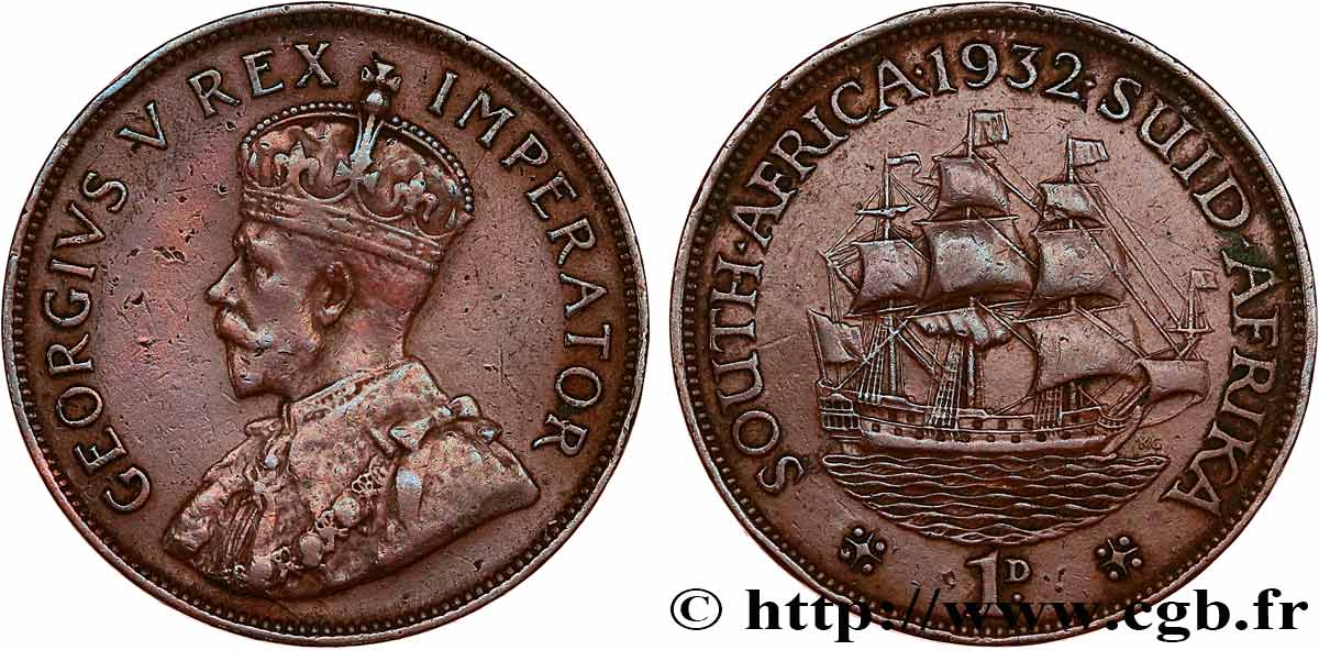 AFRIQUE DU SUD 1 Penny Georges V 1932  TTB 