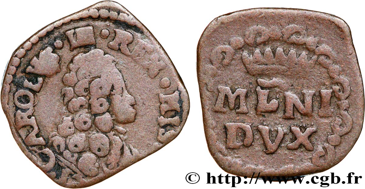 ITALIA - LOMBARDIA 1 Quattrino Lombardie Charles III n.d. Milan BC+ 