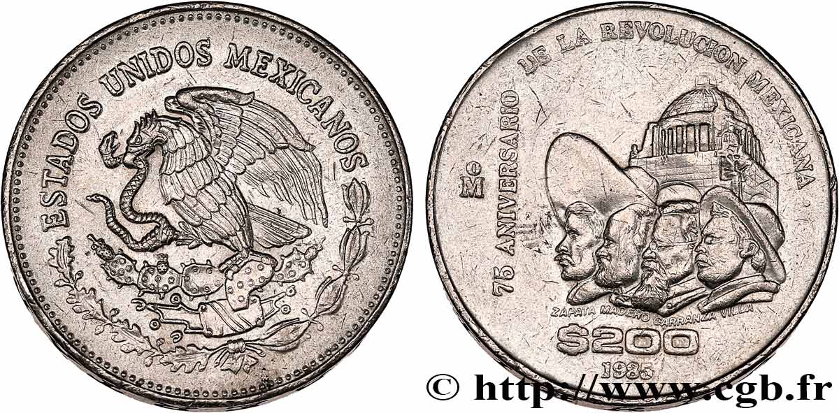 MEXICO 200 Pesos 75e anniversaire de la r volution Zapata