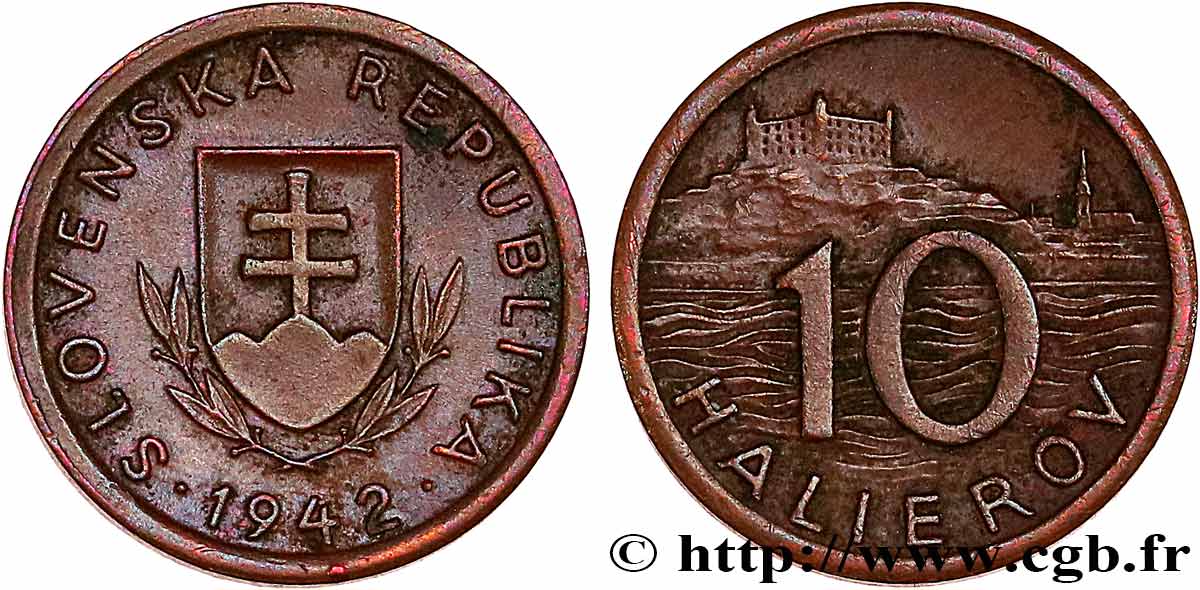 ESLOVAQUIA 10 Halierov 1942  EBC 