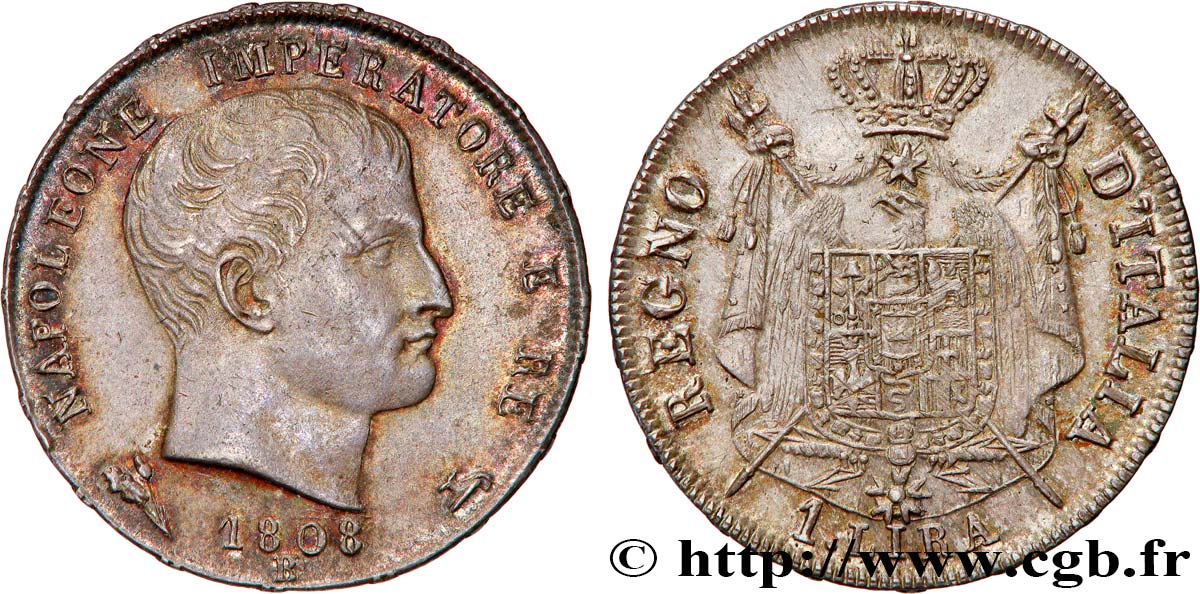 ITALIEN - Königreich Italien - NAPOLÉON I. 1 Lire 1808 Bologne fVZ 