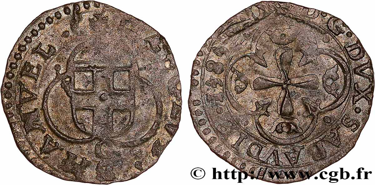 SAVOYEN - HERZOGTUM SAVOYEN - KARL EMANUEL I. Parpaiolle du 3e type (parpagliola di III tipo) 1584 Gex SS 