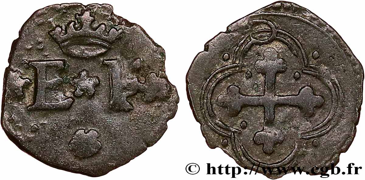 DUCATO DI SAVOIA - EMMANUELE FILIBERTO Quart de sol, 1er type (quarto di soldo, I tipo) s.d. Chambéry MB 