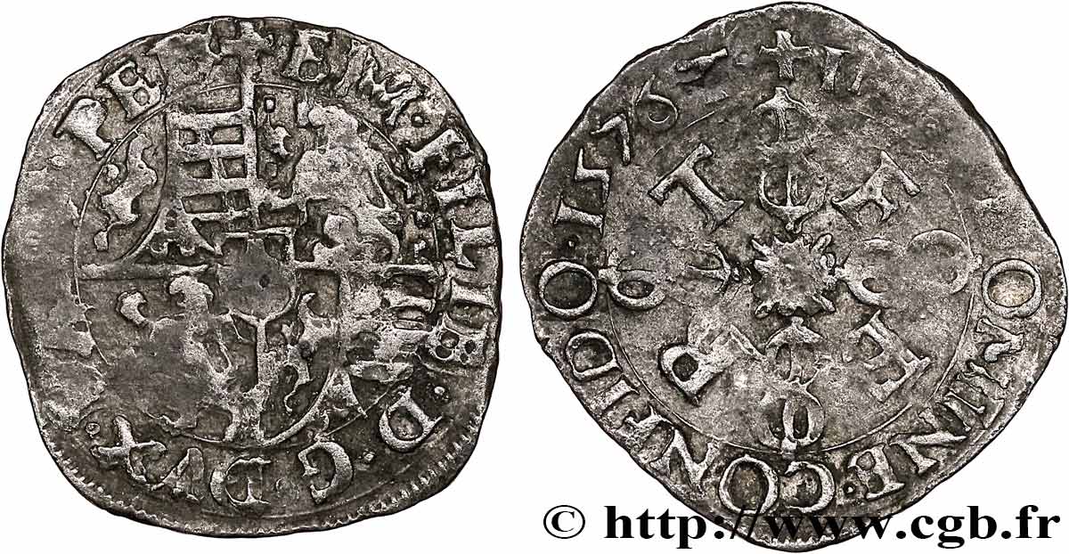 DUCHY OF SAVOIE - EMMANUEL-PHILIBERT Sol, 3e type (soldo di III tipo) 1576 Turin VF 