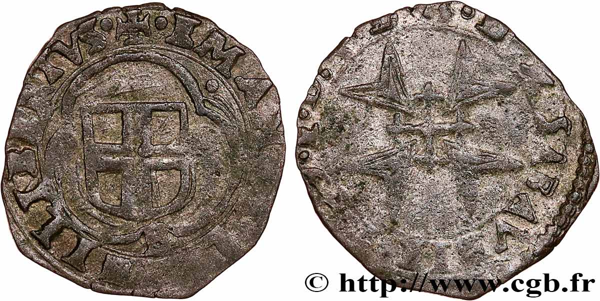 SAVOYEN - HERZOGTUM SAVOYEN - KARL EMANUEL I. Parpaiolle du 1er type (parpagliola di I tipo) 1581 Bourg-en-Bresse fSS 