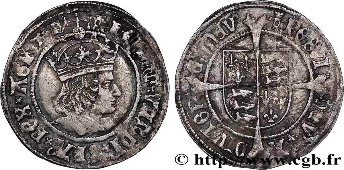ENGLAND - KINGDOM OF ENGLAND - HENRY VIII Gros (Groat) 1509-1526 Londres MBC 