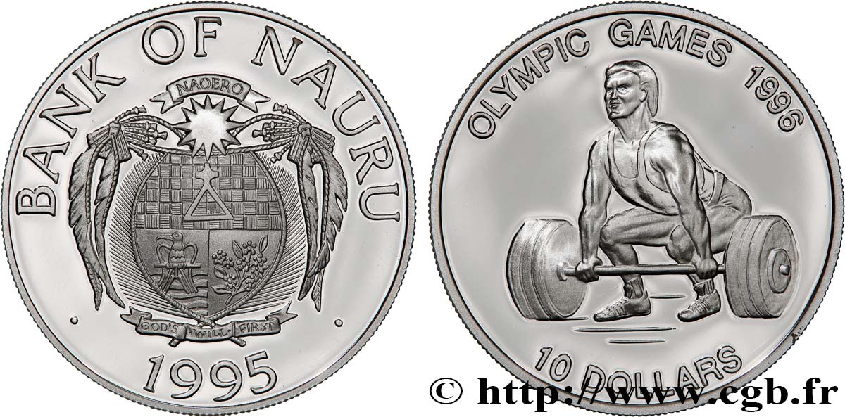 NAURU 10 Dollars Proof Jeux Olympique 1995  FDC 