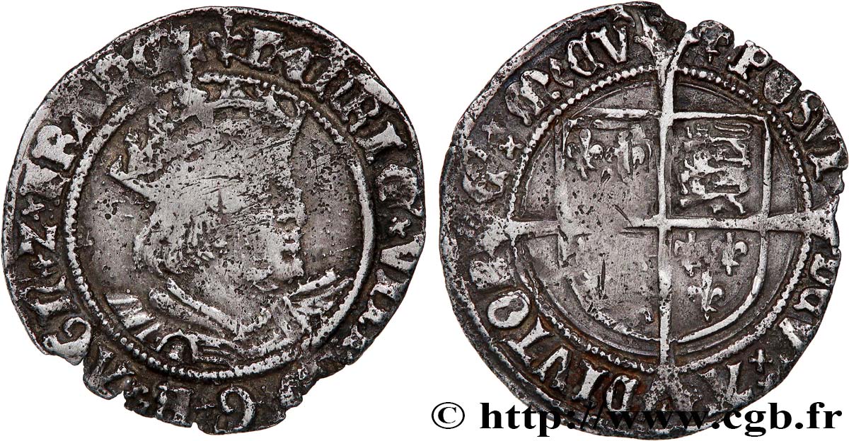 ENGLAND - KINGDOM OF ENGLAND - HENRY VIII Gros (Groat) 1526-1529 Londres BC+ 