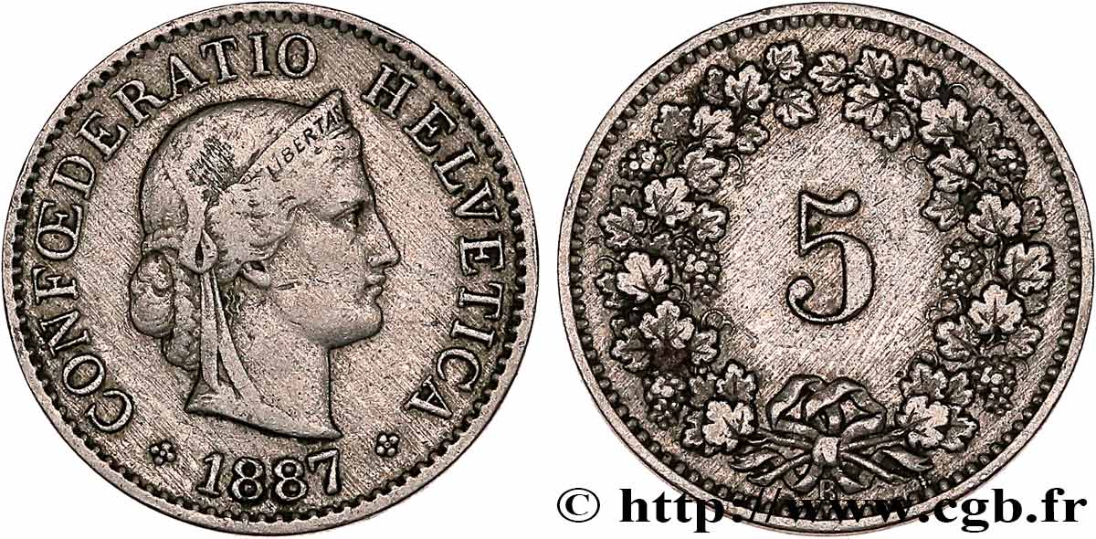 SUIZA 5 Centimes (Rappen) 1887 Berne BC 