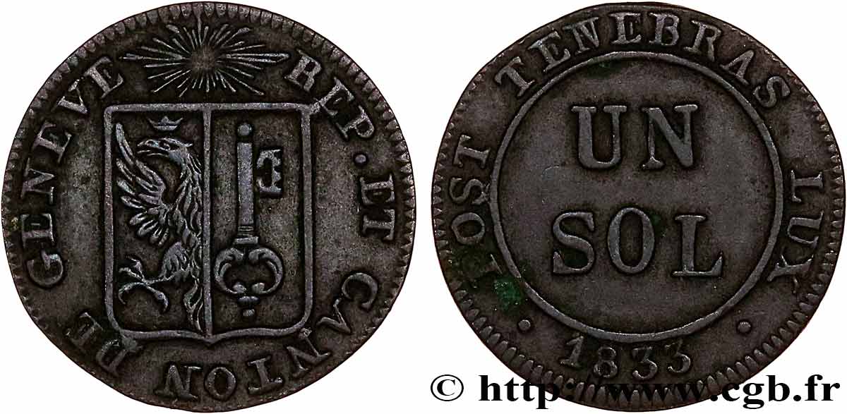 SCHWEIZ - REPUBLIK GENF 1 Sol 1833  fVZ 