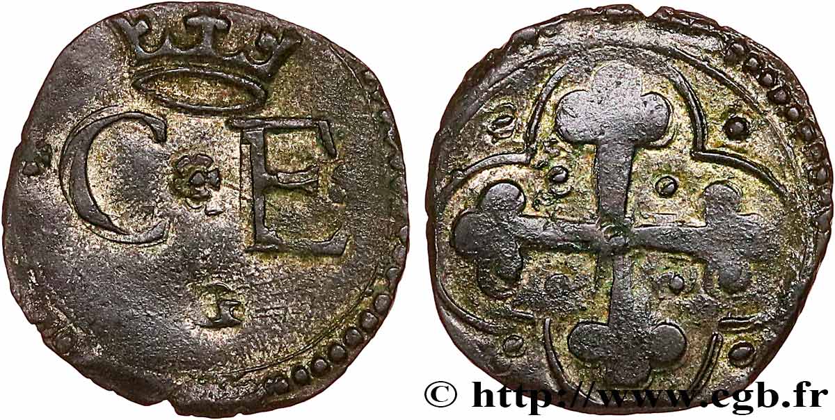 SAVOY - DUCHY OF SAVOY - CHARLES-EMMANUEL I Quart de sol (quarto di soldo) n.d. Gex VF 