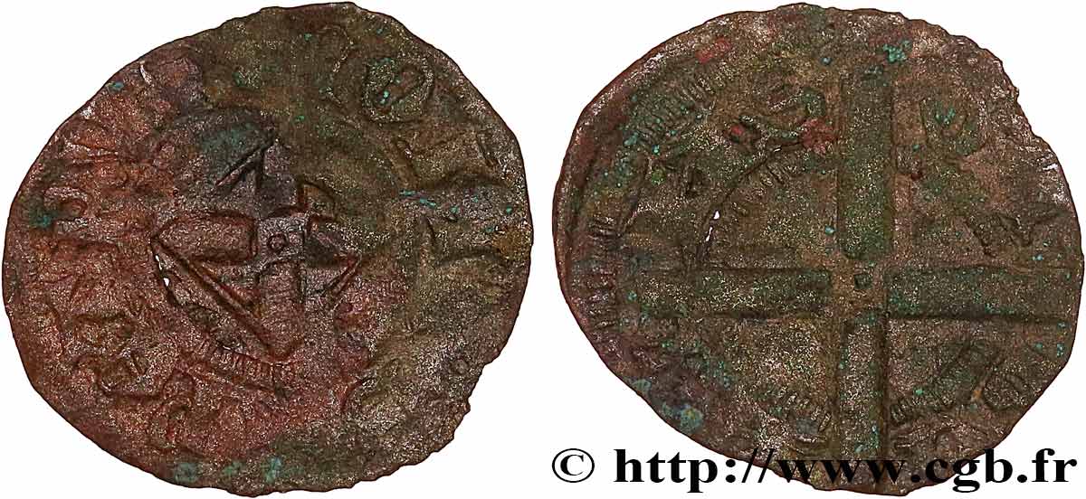 SUISSE - COMTÉ DE GENÈVE - PIERRE Obole, 1er type n.d. Annecy BC 