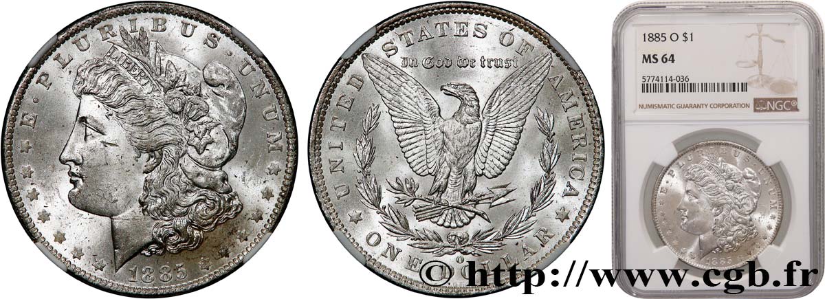 ÉTATS-UNIS D AMÉRIQUE 1 Dollar Morgan 1885 Nouvelle-Orléans SPL64 NGC