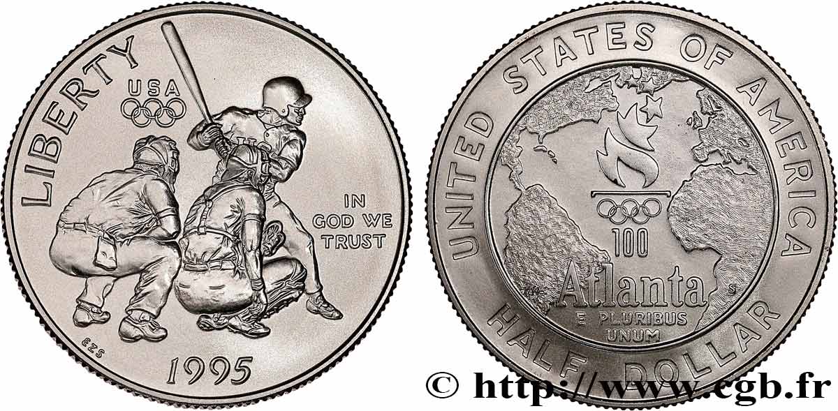 ÉTATSUNIS D'AMÉRIQUE 1/2 Dollar Centenaire des Jeux Olympiques, Base