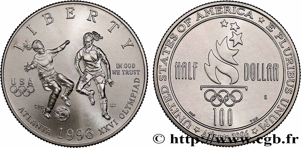 ÉTATS-UNIS D AMÉRIQUE 1/2 Dollar Jeux Olympiques d’Atlanta - Football 1996 San Francisco - S FDC 