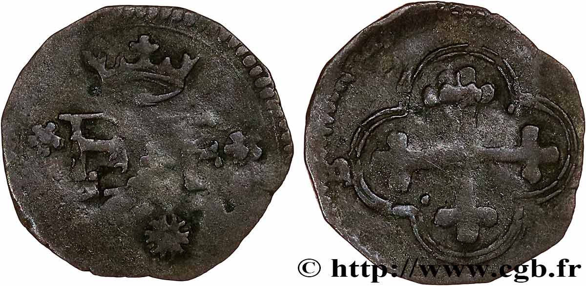 DUCHY OF SAVOIE - EMMANUEL-PHILIBERT Quart de sol, 1er type (quarto di soldo, I tipo) s.d. Bourg-en-Bresse VF 