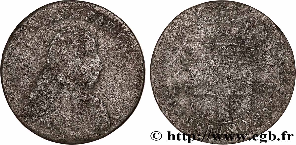SAVOY - DUCHY OF SAVOY - CHARLES-EMMANUEL III 5 sols, 1er type (5 soldi) 1739 Turin F 
