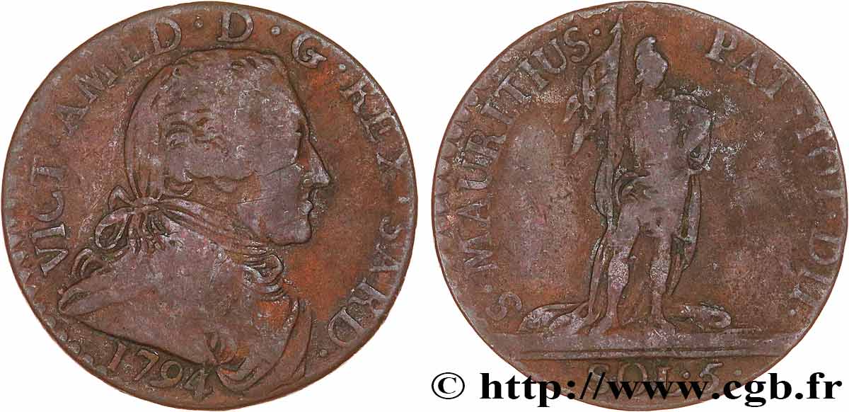 ITALIA - REGNO DE SARDINIA 5 Soldi Amédée III 1794 Turin MB 