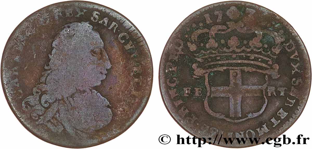 SAVOIE - DUCHÉ DE SAVOIE - CHARLES-EMMANUEL III 2.6 sols, 1er type (2.6 soldi) 1735 Turin TB 