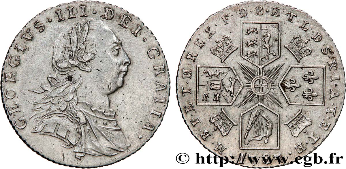 REINO UNIDO 6 Pence Georges III 1787  MBC+ 