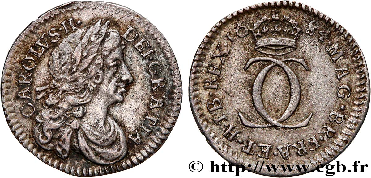 ENGLAND - KÖNIGREICH ENGLAND - KARL II. 2 Pence  1684  fVZ 