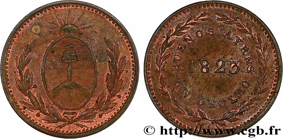 ARGENTINE 1 Decimo Province de Buenos Aires 1823  TTB 