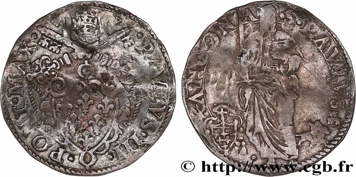 ITALIA - STATOS PONTIFICOS- PAULO III  (Alessandro Farnese) Giulio N.D. Ancône BC 