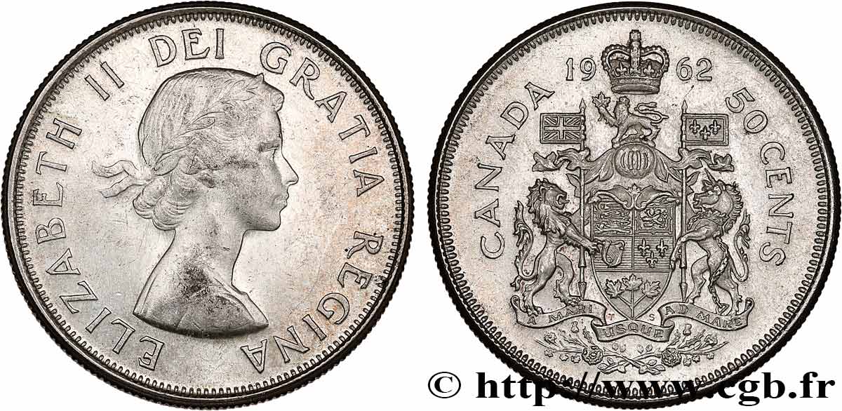 CANADA 50 Cents Elisabeth II 1962  AU 