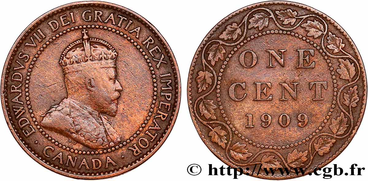 CANADA 1 Cent Edouard VII 1909  TTB+ 