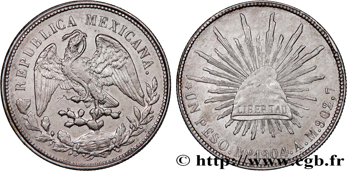 MEXIQUE 1 Peso 1904 Mexico TTB 