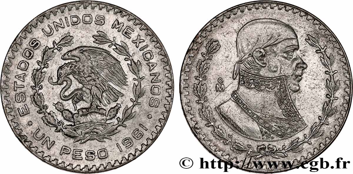MEXIQUE 1 Peso Jose Morelos y Pavon 1961 Mexico TTB+ 
