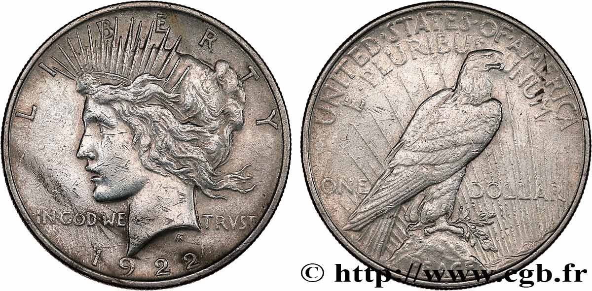 UNITED STATES OF AMERICA 1 Dollar Peace 1922 Philadelphie XF 