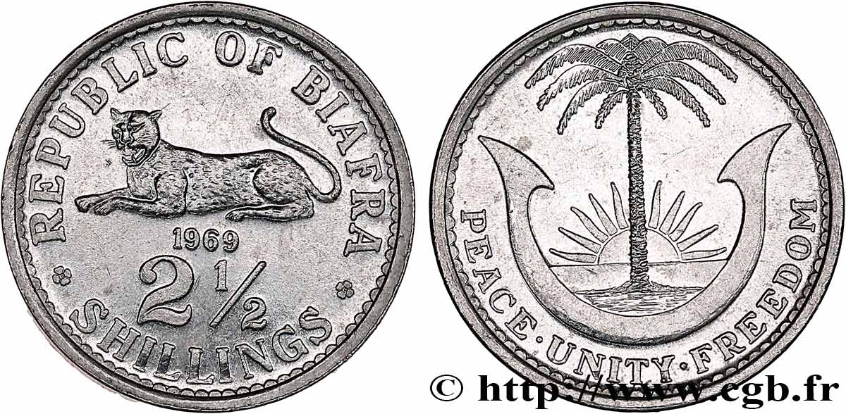 BIAFRA 2 1/2 Shilling 1969  SUP 