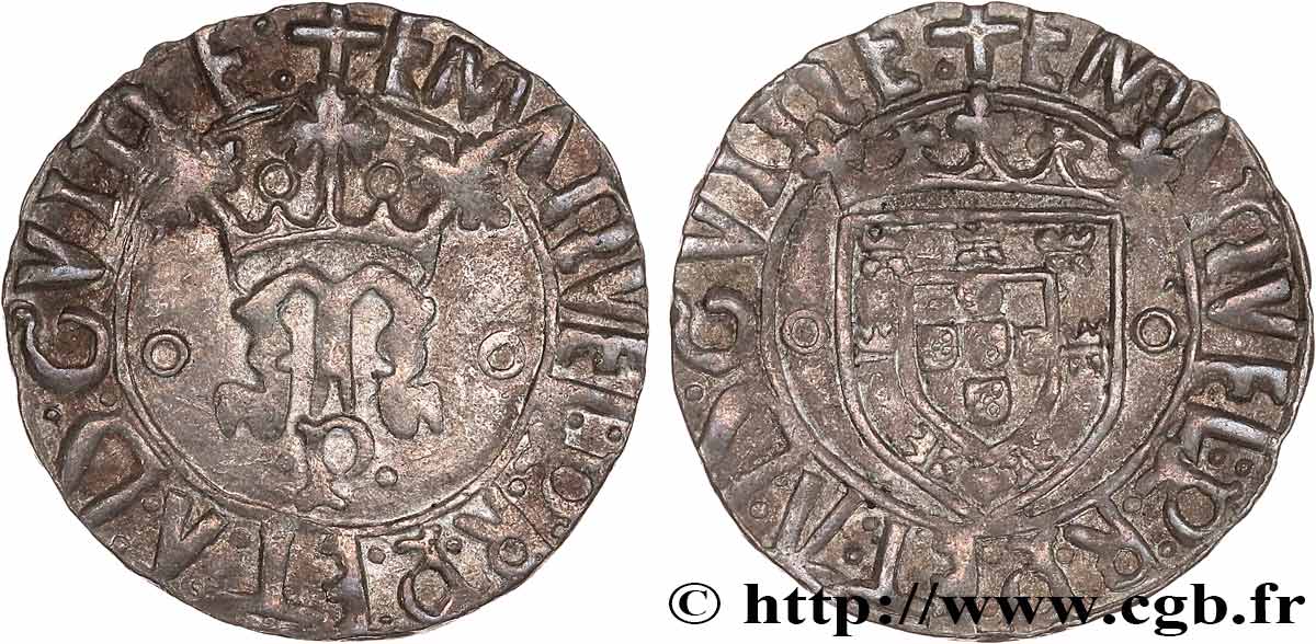 PORTUGAL - ROYAUME DE PORTUGAL - MANUEL Ier Vintém n.d. Porto TTB 