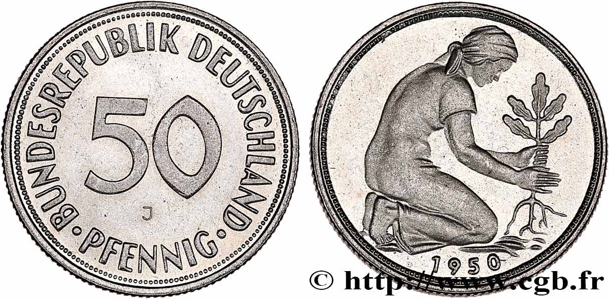 GERMAN DEMOCRATIC REPUBLIC 50 Pfennig 1950 Hambourg MS 