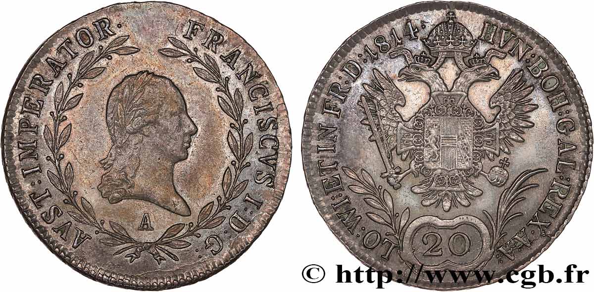 AUTRICHE 20 Kreuzer François Ier 1814 Vienne TTB+ 