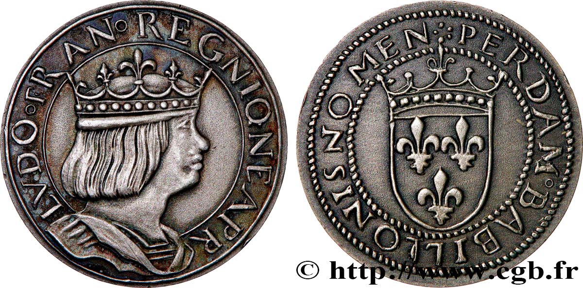 ITALIE - NAPLES - LOUIS XII Essai de métal (argent) et de module au type du ducat d’or de Naples de Louis XII n.d. Paris SUP 