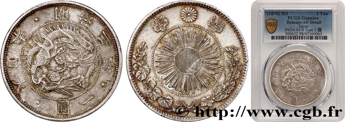 JAPON 1 Yen, 2e type 1870  SUP PCGS