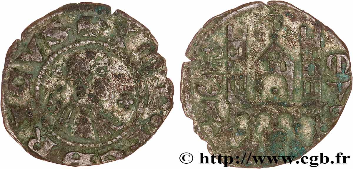 ITALIE - SAINT-EMPIRE ROMAIN GERMANIQUE - FRÉDÉRIC II DE HOHENSTAUFEN Denier impérial n.d. Bergame TB 