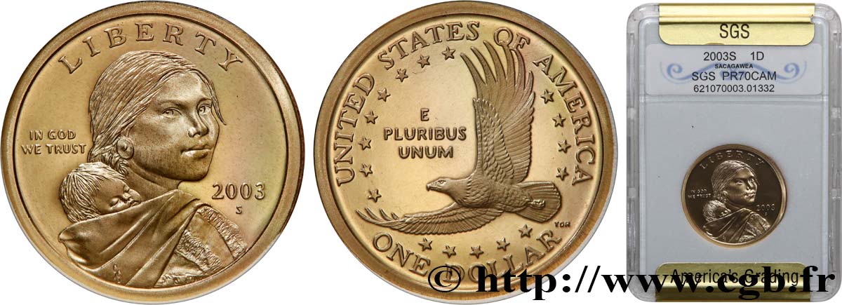 STATI UNITI D AMERICA 1 Dollar Sacagawea - Proof 2003 San Francisco FDC70 autre