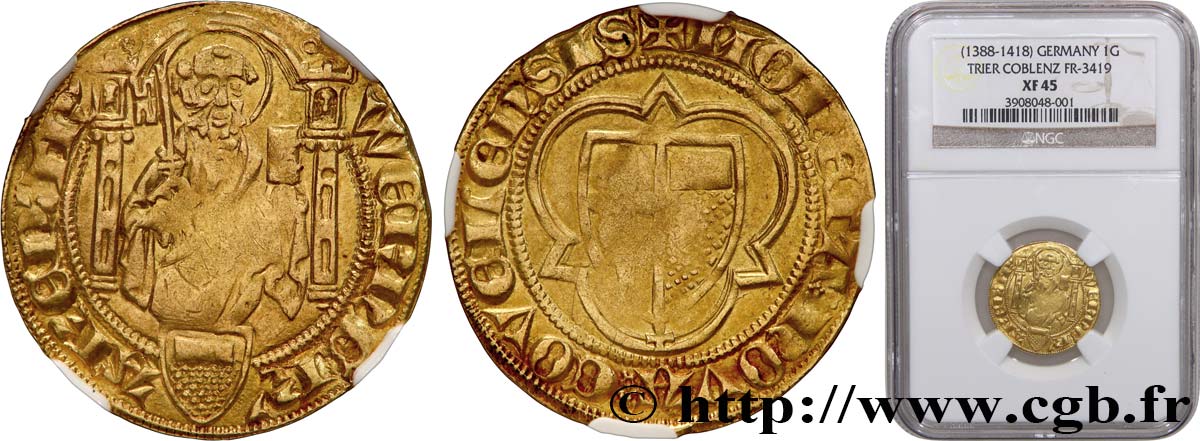 ALEMANIA - TRÉVERIS Florin d or ou gulden - Werner von Falkenstein n.d. Coblence MBC45 NGC