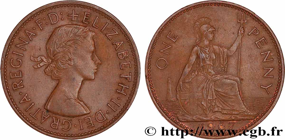 UNITED KINGDOM 1 Penny Elisabeth II 1967 fwo 764817 World coins